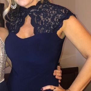 Adorable, navy blue maxi dress